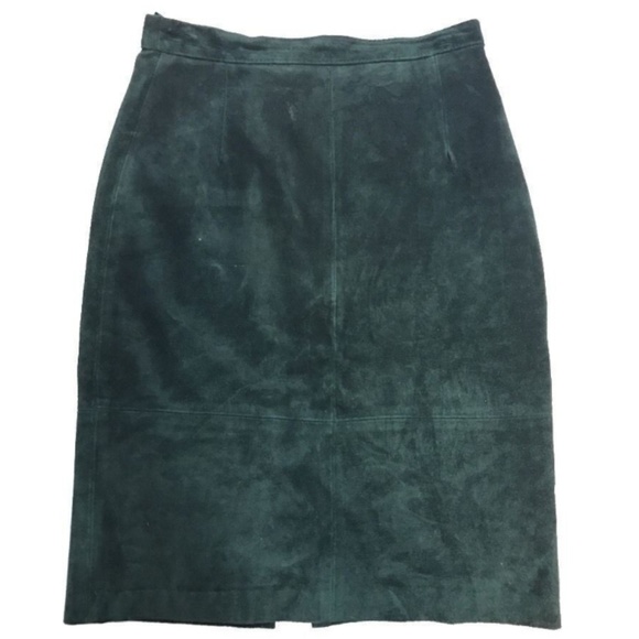 COMINT Leather Suede Pencil Forrest Skirt - Picture 8 of 8